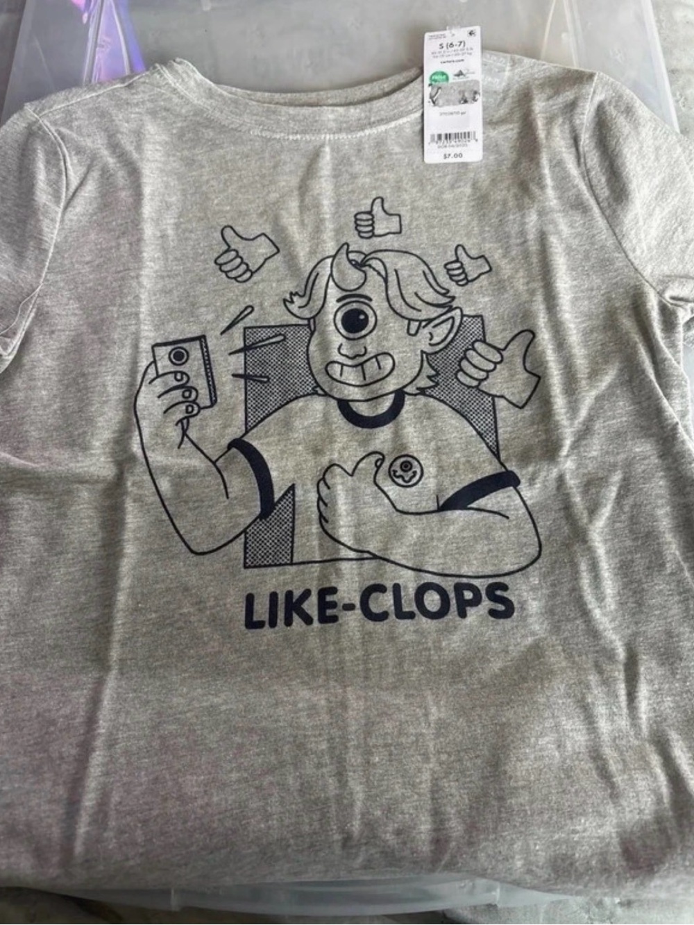 Carter's Gray Short-Sleeve 'Like-Clops' Graphic Tee
